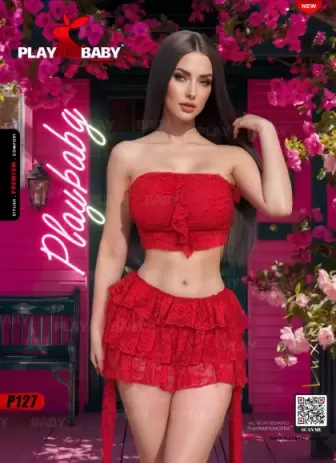 PlayBaby Lingerie Two-Piece Set (Crop Top & Mini Skirt) -Code ; P127