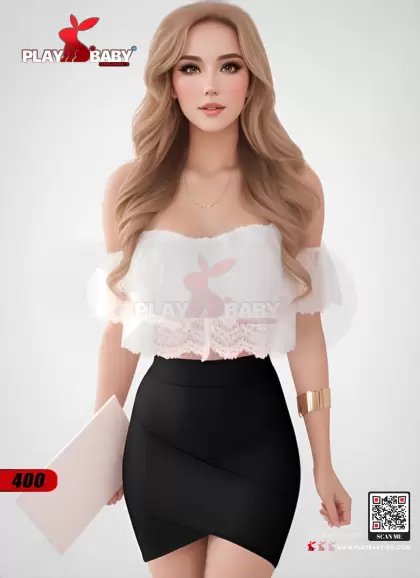  Play Baby Lingerie Mini Skirt Crop Top  - code 400