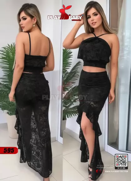PlayBaby Lingerie  (Long Skirt & Lace Top) - Code : 595