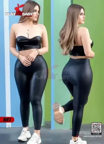 Play Baby Lingerie  Top and Pants Leather - code : N81