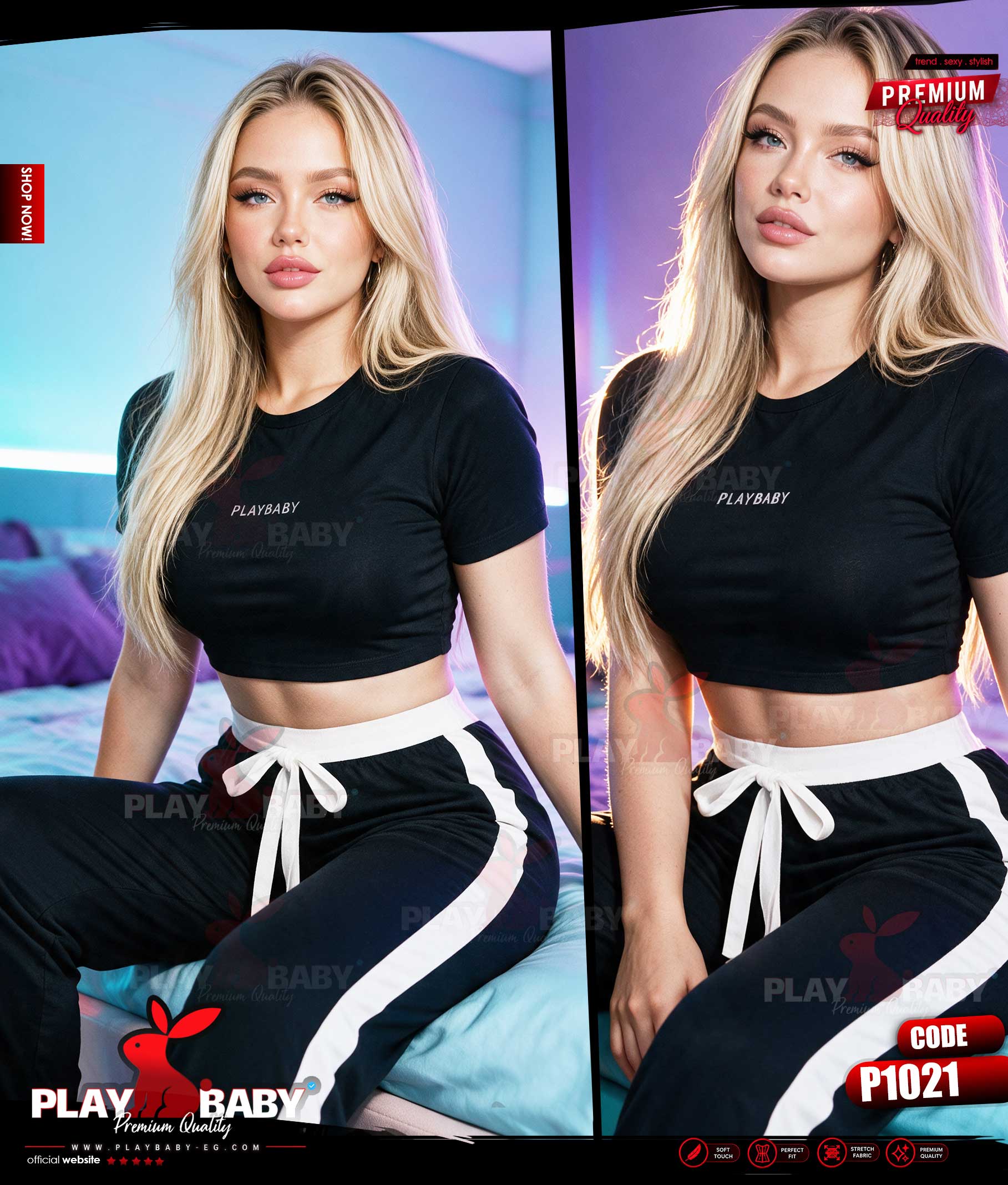 Playbaby lingerie -  pajamas Two pieces : P1021