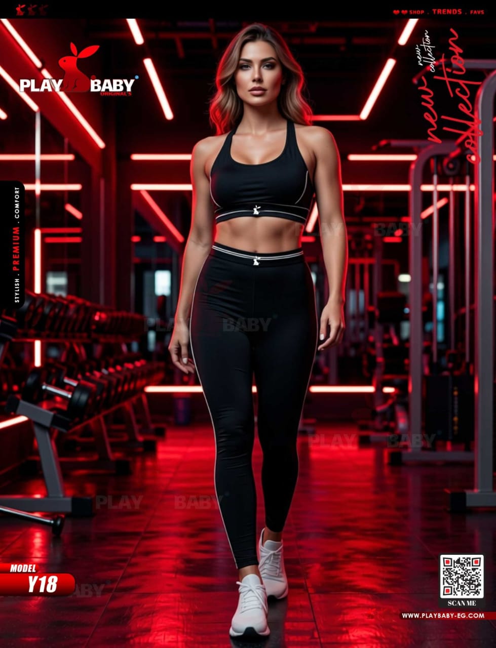 Play Baby Lingerie Sports Crop Top and Leggings Set - CODE : Y18